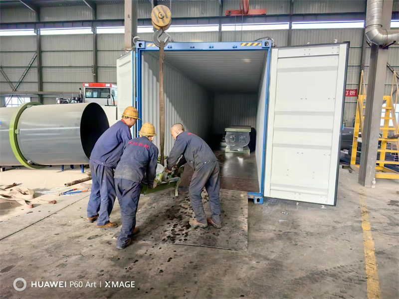 外贸出口设备时产8吨有机肥生产线设备装箱发货