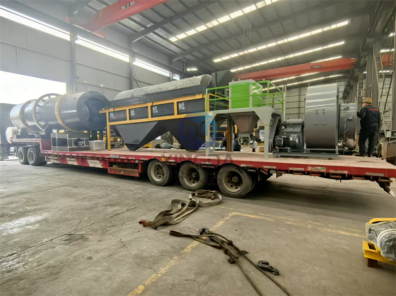 有机肥设备厂家发出一车装满年产5万吨的颗粒有机肥生产线设备