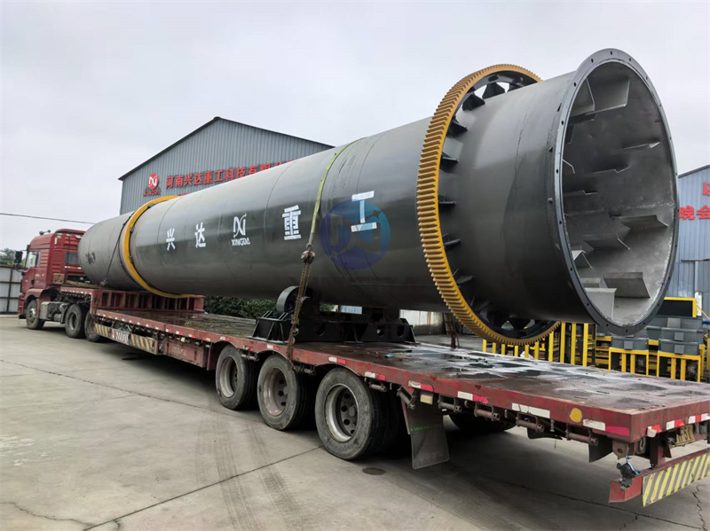 泰安18米长的回转式有机肥烘干设备马上就要出厂了