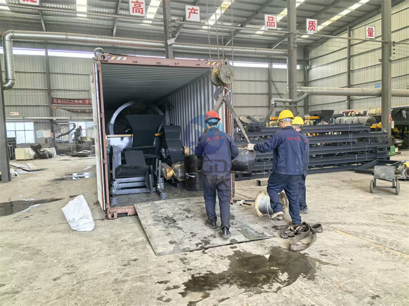 粉剂有机肥生产线设备出口现场